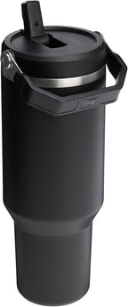 Stanley IceFlow 2.0 Flip Straw Tumbler with Handle 40 oz | Twist On Lid and Flip Up Straw | Leak Resistant Water Bottle | Insulated Stainless Steel | BPA-Free | Black 2.0