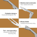 Bread Lame Dough Scoring Tool – Multi-Purpose Scoring Knife, Folding Bread Scorer Tool for Sourdough & Bread Baking with 10 Bread Razor Blades （Grey）