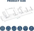 VAEHOLD Hat and Coat Wall Mount Rack - Hooks for Robes, Bags, Keys, and Towels - Bathroom Towel Hanger Organizer (White, “T“ Shape 5 Hooks 1 Pack)