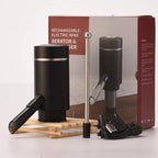 Electric Wine Aerator, Wine Dispenser Pump, Automatic Wine Pourer, Instant Wine Decanter, One-Touch Wine Oxidizer with Retractable Tube, Portable and USB Rechargeable, Matte Black