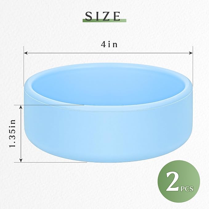 Silicone Egg Bites Molds - 2Pcs Air Fryer & Microwave Egg Maker Pan, 4 inch Reusable, Dishwasher Safe (Blue)
