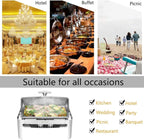 ROVSUN 3-Pack Roll Top Chafing Dish Buffet Set,9 Quart Full Size Pan Chafer, NSF Stainless Steel Rectangular Setfor Wedding,Parties,Banquet, Catering Events