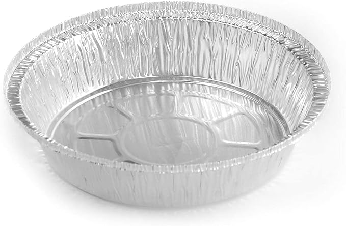 Mr Miracle Pack of 50 Disposable Aluminum Foil Pans –7 Inch Circular Aluminum Pans, Ideal for Baking, Storing, Heating, Serving, BBQ - Round Foil Pans