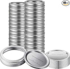 BSL 48 Pcs Canning Lids with Rings, Premium Mason Jar Lids with Bands/Rings for 86mm Wide Mouth Jars - Food Grade Material, 100% Fit & Airtight