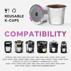 2 Pack Stianless Steel Reusable K Cup Coffee Pods Compatible for K eurig 1.0 & 2.0 Coffee Maker Refillable K-eurig Coffee Filter with A Stainless Steel Spoon