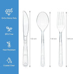 72 Pcs Extra Heavy Duty Plastic Silverware Set, Disposable Utensils includes 24 Knives, 24 Forks and 24 Spoons