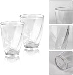 Topsky 12-ounce Plastic Water Tumblers | Set of 4 Transparent Unbreakable Drinking Glasses Clear Acrylic Reusable Juice Wine Cups for Home Picnic Party, Dishwasher Safe, Stackable