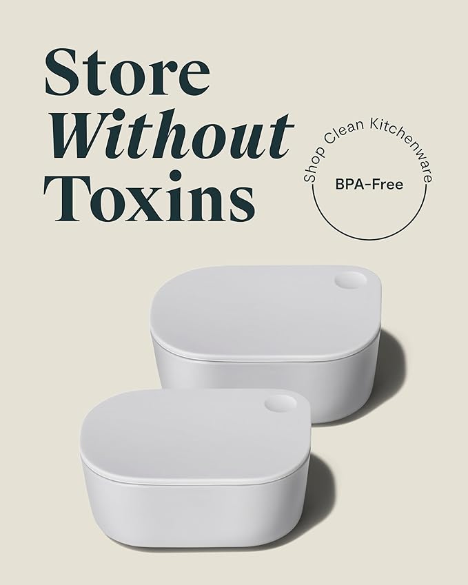 Caraway Mini Dash Inserts - 2pc .6 Cup Dash Ramekins w/Lids - Easy to Store, Non Toxic - Perfect for Sauces, Garnish, & Small Snack or Sides