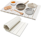 Large Stone Dish Drying Mats for Kitchen Counter, 24"(L)×16"(W) Collapsible Diatomaceous Earth Mats, Eco-Friendly Absorbent Dish Drying Mat for Dishes Bottles Cups, Match Any Countertop