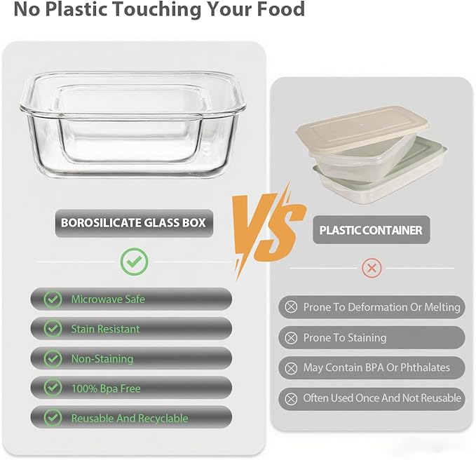 30 Pieces Glass Food Storage Containers with Snap Locking Lids,Glass Meal Prep Containers Set - Airtight Lunch Containers, Microwave, Oven, Freezer and Dishwasher White