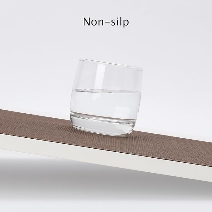 Myir JUN Placemats Set of 6, Vinyl Woven Placemats Place Mats Indoor Washable Table Mats Non-Slip Place mats for Dining Table (Coffee, Set of 6)