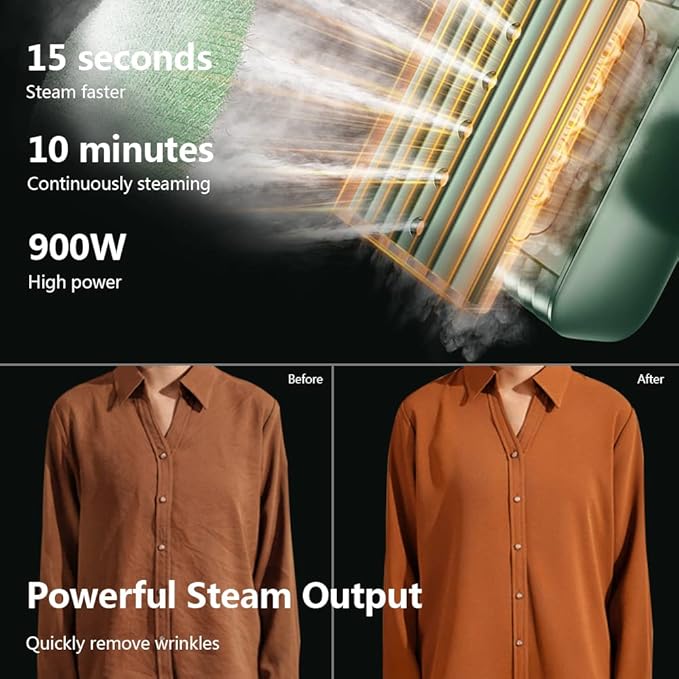 Steamer for Clothes Steamer, Fashion Portable Handheld Garment Steamer, 0.8lbs Lightly, 15s Fast Heat-up, 10 Minutes of Continuous Steam, Light Mini Steam Iron for travel and home(100-120V)