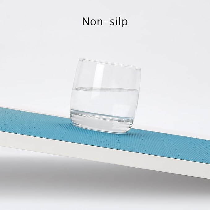 Myir JUN Placemats Set of 6, Vinyl Woven Placemats Place Mats Indoor Washable Table Mats Non-Slip Place mats for Dining Table (Blue, Set of 6)