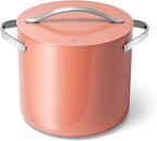 Caraway Stock Pot - 12 Qt Ceramic Coated With Lid - Free From Forever Chemicals - Large for Bigger Batches - Perracotta