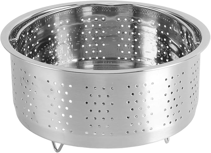 TOPINCN Steam Basket, Stainless Steel Steam Basket with Handle Sugar Removal Rice Cooker Insert Steaming Rack Steamer Cookware Steamer for Cooking (20cm)