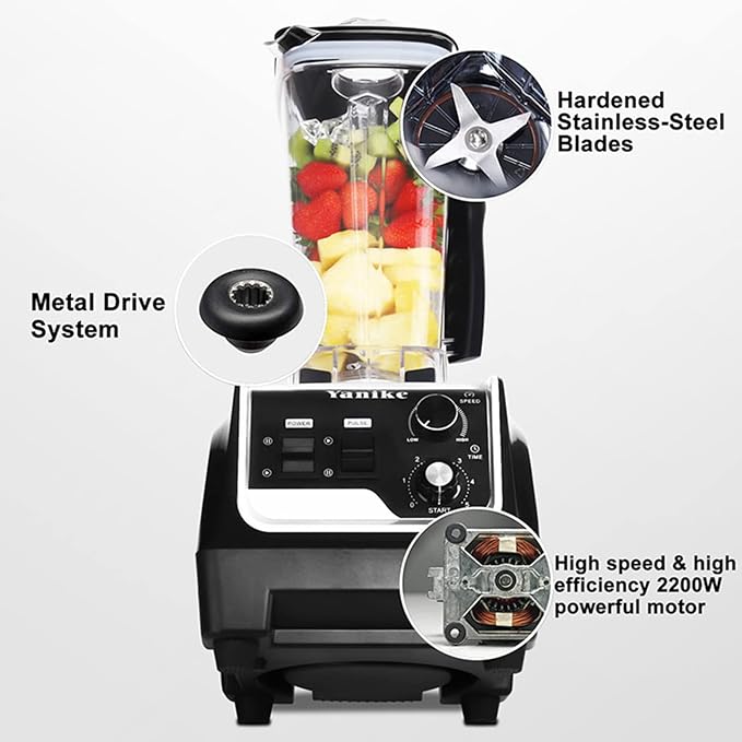 Yanike 70OZ BPA-Free Tritan Blender, 2200W High Speed Professional Countertop Blender for Shakes and Smoothies, Adjustable Speed Control, Timer Control, Automatically Shuts Off