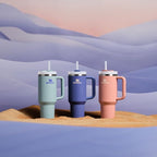 STANLEY Quencher H2.0 Tumbler with Handle and Straw 40 oz | Flowstate 3-Position Lid | Cup Holder Compatible for Travel | Insulated Stainless Steel Cup | BPA-Free | Exclusive Blue Cactus