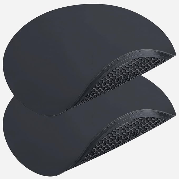 Silicone Microwave Mats, 12" Extra Large Multi-Use Microwave Mat Heat Resistant Silicone Trivet Mat Pot Holders Hot Pads for Kitchen, Silicone Cover Pad for Microwave Oven Hot Pot Pans, Black 2Pack