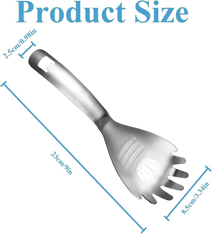Slotted Spoon,304 Stainless Steel Multi-Functions Cooking Skimmer,Spaghetti Pasta Server Spoon,Ginger Crusher,Potato Press Tool,Egg Separator,Disher Scoop for Kitchen Utensil (Style A)