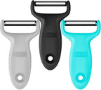 Potato Peeler, Vegetable Peelers for Kitchen, Carbon Steel Peeler 3-Pack Grey/Blue/Black