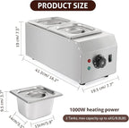 WICHEMI Chocolate Tempering Machine Chocolate Melter Chocolate Melting Pot 2 Tanks 9lbs Stainless Steel Chocolate Warmer Melting Machine Home Or Bakery Use