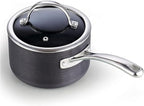 Cooks Standard 2-Quart Hard Anodized Nonstick Saucepan with Lid, Black