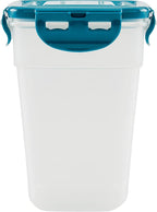 Rachael Ray Leak-Proof Stacking Container Food Storage Bin Set, 20-Piece, Clear with Teal Lids