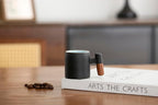 2-Oz Ceramic Espresso Cups with Wood Handle, 2/4-Piece Set for Coffee, Tea, Latte - Dishwasher Safe, Multi-Color & Wood Styles, Gift & Café Use (black, Wooden Handle4)