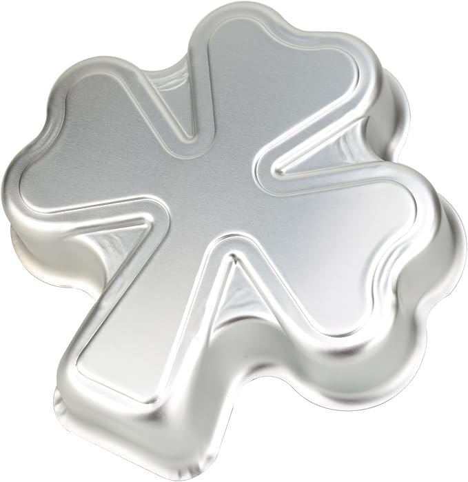 9.5-INCH St. Patrick's Day Shamrock Cake Pan Clover Mould Aluminum 3D DIY Cake Baking Pan for Birthday, Anniversary, Party, Christmas