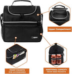 OPUX Lunch Box For Men Women, Insulated Large Lunch Bag Adult Work, Double Decker Lunchbox Meal Prep, Dual Compartment Leakproof Lunch Cooler, Soft Lunch Pail Tote Boys Girls Kids School, Black 16 Can