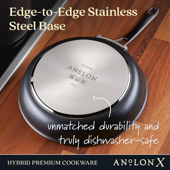 Anolon X Hybrid Nonstick Induction Frying Pan/Skillet, 10 Inch - Dark Gray