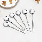 Creative spoons in multiple colors. They can be used to stir flower tea, coffee, and desserts. They're also great for decoration, collection, or as gifts. (silvery)