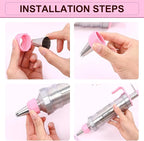 Dessert Decorating Syringe Set, Frosting Piping Kit icing piping kit Food Grade Stainless Steels (6 pro piping tips shooters 50 disposable piping bags) For Baking, Decorating Cupcake, Deviled Eggs