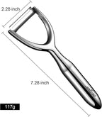 Premium Vegetable Peeler Stainless Steel，Ultra Sharp Peelers for Kitchen, Potato Apple Peeler Rotary Blade, Fruit Veggie Peelers Y Peeler Ergonomic Thickened Handle - 5 Years Warranty (Plain)