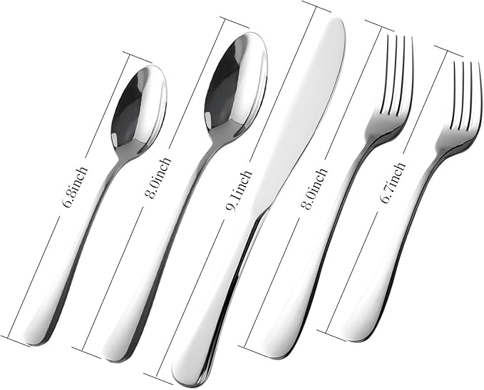 Silverware Set 20-Piece, Stainless Steel Flatware Cutlery Set for 4, Mirror Polished, Dishwasher Safe, Tableware Set for Home, Kitchen, Wedding, Party