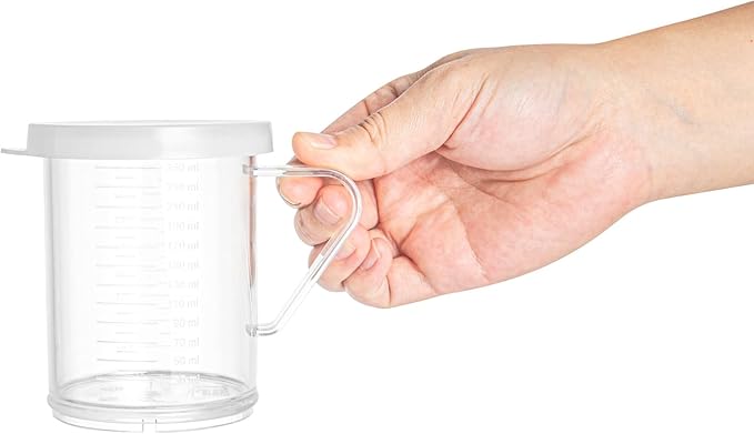 Restaurantware-RW Base 10 Ounce Clear Plastic Dredge Spice Shaker, 1 Reusable Dry Rub Shaker - Includes White Solid Lid, With Handle, Clear Polycarbonate Spice Holder, For Seasonings