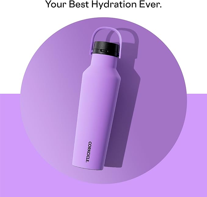 Corkcicle Sport Canteen Insulated Tumbler, Varsity Purple, 20 oz – Reusable Water Bottle Keeps Beverages Cold for 25 Hours & Hot 12 Hours