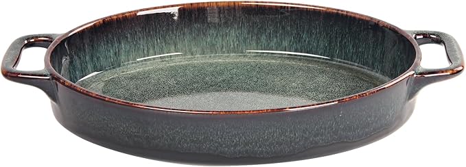 12" x 8" Porcelain Oval Casserole Dishes - Baking Dish for Oven, 1.6 QT Ceramic Lasagna Pans, Oven Safe Bakeware for Kitchen Cooking, Cake, Banquet and Dinner