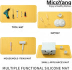 Silicone Dish Drying Mat for Multiple Usage,Easy clean,Eco-friendly,Heat-resistant Silicone Mat for Kitchen Counter or Sink,Refrigerator or Drawer Liner Yellow 5XL 36inches x 18inches