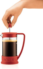 Bodum 34oz Brazil French Press Coffee Maker, High-Heat Borosilicate Glass, Red - Made in Portugal