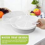 DOERDO Microwave Steamer for Cooking Plastic Vegetable Steamer with Lid, Kitchen Microwave Cookware Supplies, White, 10Inch