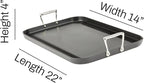 All-Clad HA1 Hard Anodized Nonstick Griddle 13x20 Inch Oven Broiler Safe 500F Pots and Pans, Cookware Black