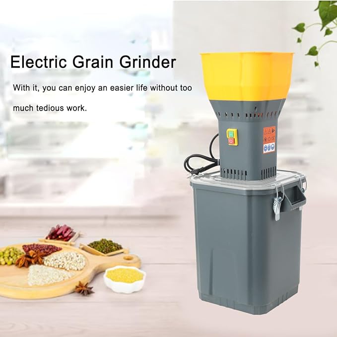 Grain Mill Corn Grinder, 1000w Electric Feed Ginder Mill Dust-Free Dry Cereals Grinder with Detachable Hopper & 5 Sieves for Wheat Corn Grain Spice Coffee Beans 7.9 Gallons (30L)