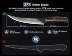 Boning Knife for Meat Cutting, 6.5 Inch Japanese Style Fish Fillet Knife with Wood Handle, High Carbon Razor Sharp Curved Blade for Deboning Trimming, Housewarming Birthday Cooking Gifts