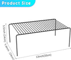Medium(13 x 9.4 inch)Black Cabinet Storage Shelf Rack Set of 4, Rustproof Metal Wire Kitchen Counter Organizers and Storage, Spice Organization for Cabinet, Plate, Dish, Pantry, Bathroom, Fridge