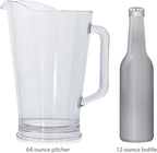 US Acrylic 64oz Bistro Clear Pitcher | Set of 2 Beer Pitchers | Reusable, BPA-free, Made in the USA, Indoor and Outdoor Pitcher Set for Water, Lemonade, Juice, Soda Pop, and Beer