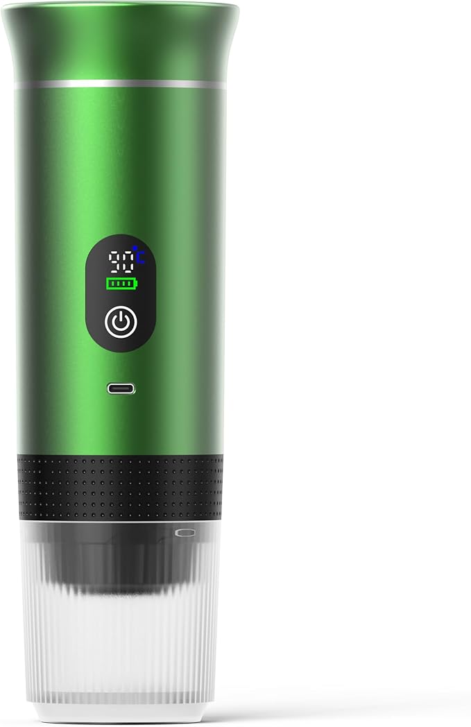 Automatic Espresso Maker – Dual Hot & Cold Brew – 20 BAR Pressure – Compact Portable Coffee Machine with Rapid Heating – Built-In Transparent Cup – Travel-Friendly Design