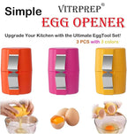 3PCS Egg Shell Opener Egg Separator Stainless Steel Egg Peeler for Eggs, Easy Raw Egg Cracker & Boiled Egg Slicer, Kitchen Gadgets for Baking Breakfast