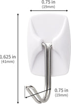 32 Small Hooks+40 Removable Strips, White Wire Hanger Hooks, Heavy Duty with Adhesive Strips, Damage-Free Utility Hooks, No Tools Wall Hook for Hanging, Value Pack