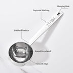 Long Handle Coffee Scoop: 18/8 Stainless Steel 5.98 Inch 2 Tablespoon Metal Measuring Spoon Tbsp Scoop for Coffee Beans, Grounds Coffee, Coffee Powder, Tea, Tall Jars (2Tbsp/30ml)